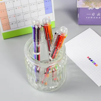 100 kpl Luova Läpinäkyvä 6 väri kuulakärkikynä opiskelija paperitavarat multi-väri pen-tukku
