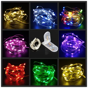 LED String Valot Led-Keiju Valot-Painiketta akkukäyttöinen Garland Valo Ulkona Häät Osapuolen Sisustus jouluvalot