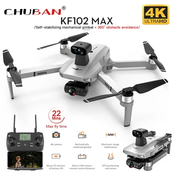 KF102 MAX GPS-Drone 4K Profesional, jossa HD-Kamera 5G WiFi 2-Akselin Gimbal Este Välttäminen Quadcopter Harjaton Mini Dron Leluja
