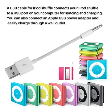 Sopii Ipod SHUFFLE-datakaapeli USB-Mp3-Lataus 3, 4, 5, 6, 7. Sukupolvi, Laturi Johto