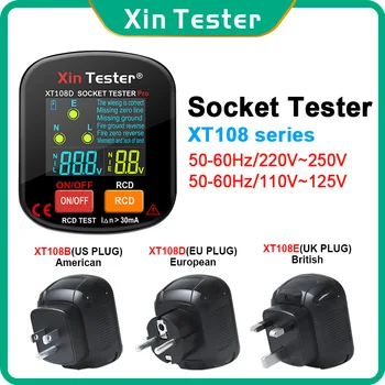 Xin Testaaja Socket Testaaja US UK EU: n Plug Väri Näyttö Pistorasiaan Testaaja RCD GFCI-Ground Zero Maa Line Smart Socket Ilmaisin XT108