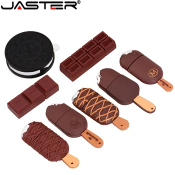 JASTER USB 2.0 Flash Drive 8GB 16GB 32GB 64GB 128GB Memory Stick 100% Todellinen Kapasiteetti Kynä-Asemat Jäätelöä Suklaa Kynä-Asemat