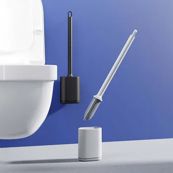 Valo luxury seinä-asennettava musta muovi luova kotiin kylpyhuone wall-mounted puhdistus harja puhdistaa wc-harja, jossa kiinnike