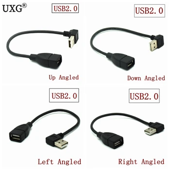 USB2.0 Uros-Naaras 90 asteen Ylös Alas vasen Kulma usb jatkojohto on Lyhyt-kaapeli USB2.0 uros-naaras oikea kaapeli Muunnin