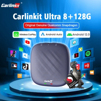 Carlinkit Android-12 Tv-Ruutuun Netflix iptv-YouTube Spotify Langaton CarPlay Android Auto Ultra 8+128G QCM665 4G LTE-GPS Play Store