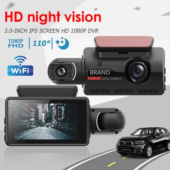 Dual Lens Dash Cam Autojen Musta Laatikko Full HD 1080P-Car Video Recorder WIFI-Night Vision-G-anturi Dashcam Dvr Auto Kamera