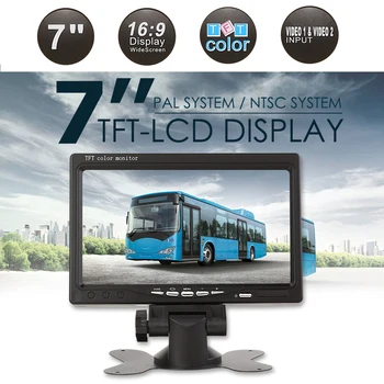 7 tuuman TFT LCD-näyttö Auton Näyttö Pelaaja 2 Way-videotulo PAL/NTSC-Näyttö Auto Taustapeilien Home Security Valvonta Kamera