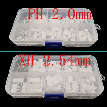 230Pcs/Laatikko PH2.0 / XH2.54 2/3/4/5 Pin Liittimet Kit Mies Nainen Plug Asuminen Ylä-JST Liitin, PH 2,0 mm-XH-2.54 mm Piki