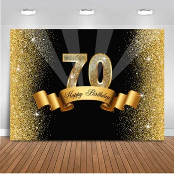 70 syntymäpäivä teema osapuoli taustan puolueen phtoography kultaa gliiter bokeh tausta photo booth studio 70 hyvää syntymäpäivää