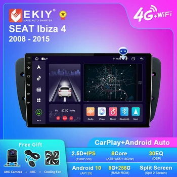 EKIY X7 Android-10 Auto-Radio SEAT Ibiza 6J IV 4 2008 - 2015 Navi-GPS Carplay Auto Multimedia Video-Soitin Stereo Ei 2din DVD