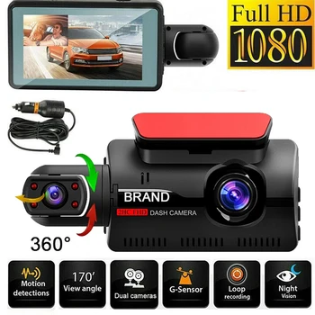 2 Linssi Auton dvr HD1080P Video Recorder Viiva Cam-autot Musta Laatikko 3.0 tuuman Kamera Tallennin Night Vision-G-anturi Auto Assecories