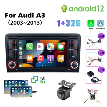 X-REAKO Carplay 2Din 7 tuuman Auton Radio Multimedia Video-Soitin, Stereo-GPS-Navigointi Automotivo Android-12 Audi A3 2003-2013
