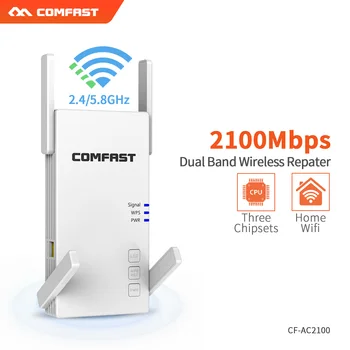 1200M ~2100Mbps Dual Band Wireless WiFi-Toistin On 2,4 G&5.8 G Pitkän Kantaman WiFi-Signaalin Vahvistin Booster 4 Antennit wifi-reititin