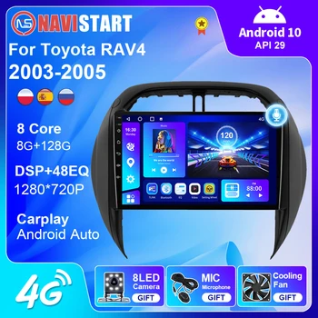 NAVISTART Android 10 Auton Multimedia Soitin TOYOTA RAV4 2003 2004 2005 GPS-4G-Wifi-Radio Ei ole DVD-Soitin Carplay