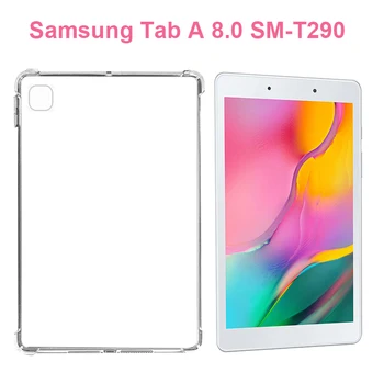 Iskunkestävä Kansi Samsung Galaxy Tab A 8.0 2019 SM-T290 SM-T295 Tapauksessa Silicon TPU Läpinäkyvä Kansi Kuori Fundas Tab A8