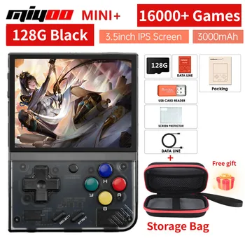 Miyoo Mini Plus Retro Pelaamista Konsoli 3,5 Tuuman IPS-Näyttö, WiFi-pelikonsoli Video Player 10000+ Pelejä 3000mAh Aikuisille Lapsille