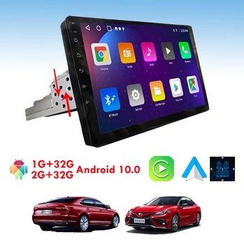 1din Säädettävä Universal Auton Multimedia Soitin, Android-Radio Langaton CarPlay Android Auto GPS-Auto-Radio, USB-Bluetooth DSP