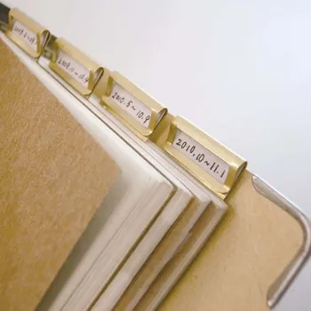6kpl Retro messinki-indeksi kirjanmerkki leikkeen Midori Kohteessa Notebook lehmännahka suunnittelija tarvikkeet hakemisto kirjanmerkki Vintage paperitavarat