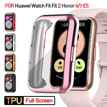 Kullattu Tapauksessa Huawei Band 7 6 Honor 6 TPU-Puskurin Kaikki-Noin Näytön Suojus Huawei watch fit 2 katsella Kansi Tarvikkeet