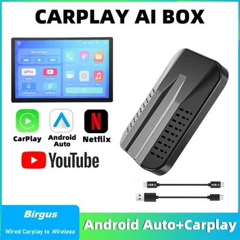 Birgus Kiinteä Carplay-Dongle Langatonta Carplay 5-in-1 Auton Multimedia-Adapteri Netflix Youtube Android Box