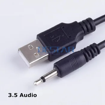 1m 3FT USB-Jack DC 3,5 mm: n Mono Oikea Kulma Aux audio line-USB3.5 2A power-lataus-ja 3,5 MM Audio-kaapeli DC3.5mm