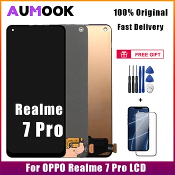 OLED Oppo Realme 7 Pro Näyttö Kosketusnäyttö Digitizer Kokoonpano Realme 7Pro RMX2170 TFT/OLED LCD Vaihto