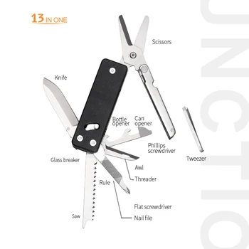 ROXON KS2 Monikäyttöinen tasku veitsi, jossa iso leikkaava työkalu, G10-kahva ja Tasku leike, 13 toiminnot in 1 työkalu, hyvä Pakkau