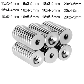 5~100KPL 15X5-4 mm Halkaisija Magneetti 15X3 mm: n Reikä 4mm Pieni Pyöreä Upotetut Magneetit 16x3-5 Neodyymi-Levyn Magneetti-18*3-5