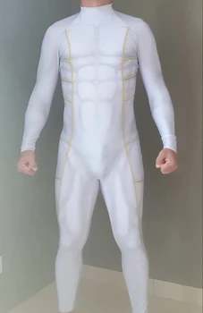 Valkoinen Kyoryu Sentai Cosplay Puku 3D-Tulostaa Kyoryu Sentai Zyuranger Ranger Cosplay Vihreä Rangers Zentai Vain Bodysuit
