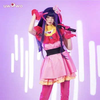 Varastossa UWOWO Oshi ei Ko Idoli Ai Hoshino Cosplay Puku Collab-Sarja: Lolita Mekko Koko Joukko Käsineet Halloween Puvut