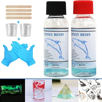 Epoksi Hartsi Kit Crystal Clear Hardener Kit Helppo Sekoittaa Diy Tarvikkeet Art Valu Hartsia Koruja Hankkeita Liimat & Sealer UUDELLEEN