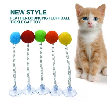 Uusi sulka värikäs terhakka pöyhiä pallo kiusanteko mielenkiintoisia kissan lelut
