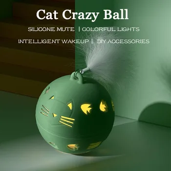 Hullu Pallo Interaktiivinen Kissa Lelu Itsestään liikkuva Pentu Hyppy Pallo Leluja Tärinä Anturi Kissat Peli Toy Cat Lisävarusteet Pet Supplies