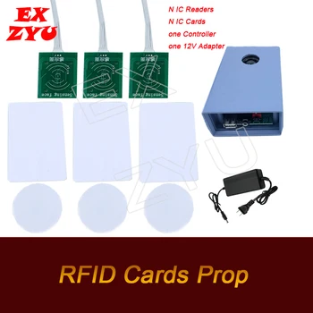 RFID-Kortti Prop real life escape room-peli, paikka ID-kortille oikea kortti anturit pakoon huone