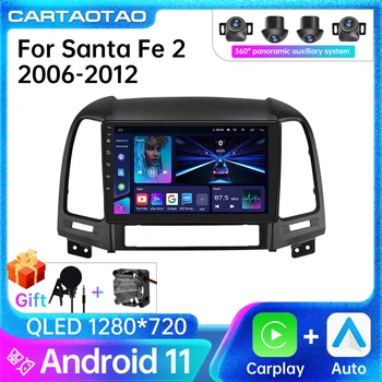 Android-11 Carplay Auton Radio Hyundai Santa Fe 2 2006-2012 multimedia-soitin, GPS-Navigointi Android auto 2din autoradio 8+128