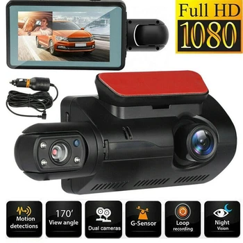 FHD-Auton DVR Kamera Viiva Cam Dual Ennätys Piilotettu videonauhuri Viiva Kamera 1080P-Night Vision Pysäköinti Seuranta-G-anturi DashCam