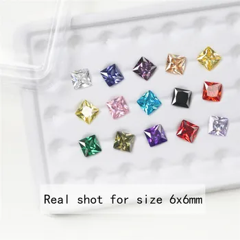 1kpl Per Väri, Yhteensä 15pcs Neliön Muotoinen Löysä Cubic Zirkonia Kivi Sekoita 15 Värejä CZ Synteettinen Jalokivi Koruja Tehdä