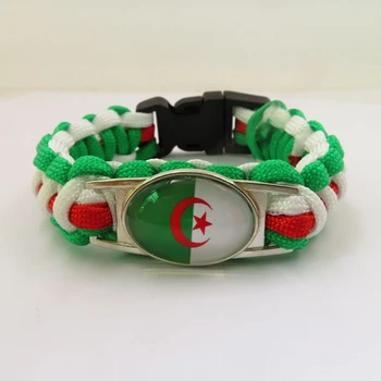 Infinity Rakkaus Algerian Lippu Rannerenkaita Algeria Paracord Rannerengas Muoti Algerian Naiset Miehet Koruja