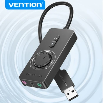 Yleissopimuksen Ulkoinen USB-äänikortti, USB-3,5 mm Audio Adapteri USB-Kuuloke-Mikrofoni Macbook-Tietokone, Kannettava tietokone, PS4 äänikortti