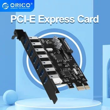 ORICO SuperSpeed 2/5/7 Port USB 3.0 PCI-E Express Kortti jossa 15pin SATA-virtaliitin PCIE Mukauttaa Windows 8/10/Linux
