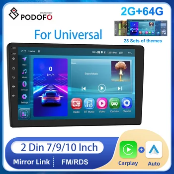 Podofo 2din Android 2+64G Auton Radio 7 9 10