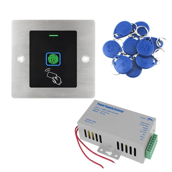 Vedenpitävä Sormenjälki Access Control RFID-Sähköinen Oven Avaaja Järjestelmä power-kytkin valinnainen