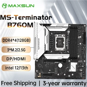 MAXSUN Emolevy Terminator B760M D4 4*SATA3 3*M. 2-4*DDR4 128GB Tue Intel CPU 13/12 Core LGA1700 i3 i5 i7 i9 13600kf