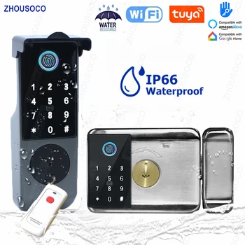 Sormenjälki Lukko Vedenpitävä Tuya Wifi Remote Control-Bluetooth-TTLock App Card-Digitaalinen Koodi Avaimeton Sähköinen Smart Oven Lukko