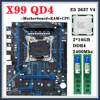 QD4 X99 Emolevy Combo Kit Asettaa XEON E5-2637 V4 16GB 2400MHz (2*16G) DDR4 Desktop-Muistia, NVME NGFF USB 3.0