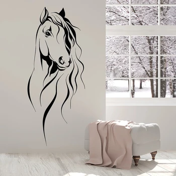 Kaunis Hevosen Pää Seinä Tarra Pet Animal Art Sisustus Office Vinyyli Seinä Tarroja Olohuone Kiinalaiseen Tyyliin Sisustus 7228