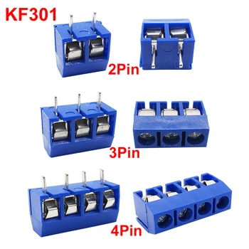 5-50kpl KF301-2P KF301-3P 5mm PCB Ruuvi riviliitin KF301 2 Pin 3 Pin Liitin, Suora Neula Sininen