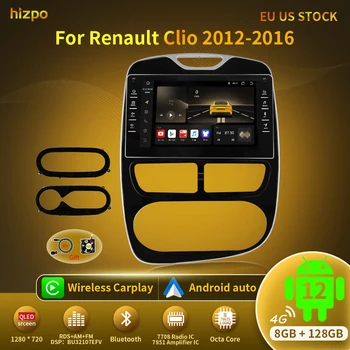 Hizpo AI Voice Android-12 Auto Auto-Radio, GPS Renault Clio 2012-2016 Multimedia-Autoradio Stereo-Video-Audio-Soitin, Navi DSP