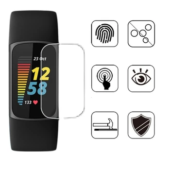5kpl Pehmeä TPU-Kirkas Suojakalvo Varten Fitbit Charge 5 Smart Band-Ranneke Screen Protector Kansi Smartband Tarvikkeet