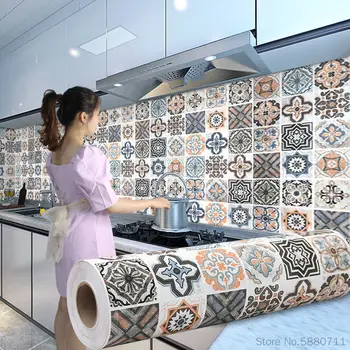 DIY öljy todiste siitä, keittiö seinä tarroja itsekiinnittyvä papel de parede sisustus kylpyhuone pissalle laatta 3D-vedenpitävä, kosteutta todiste, vinyyli